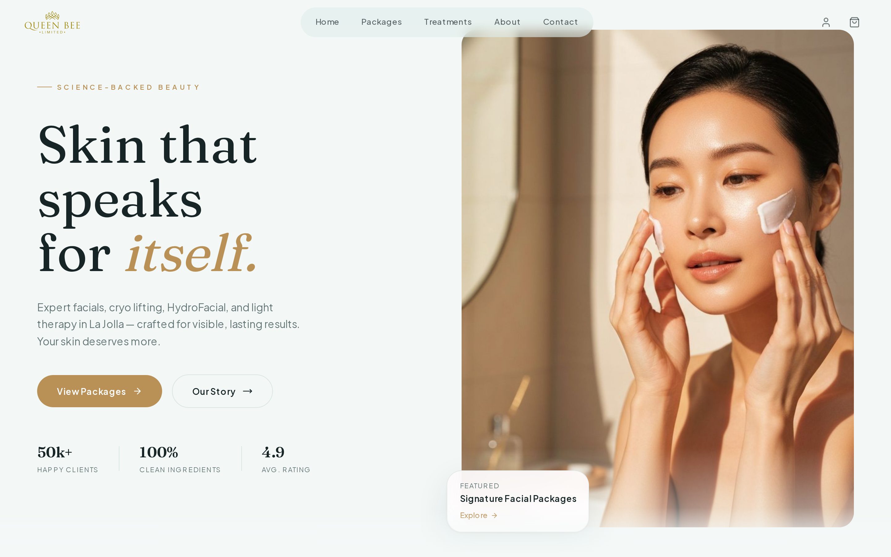 Queen Bee Spa San Diego Next.js storefront